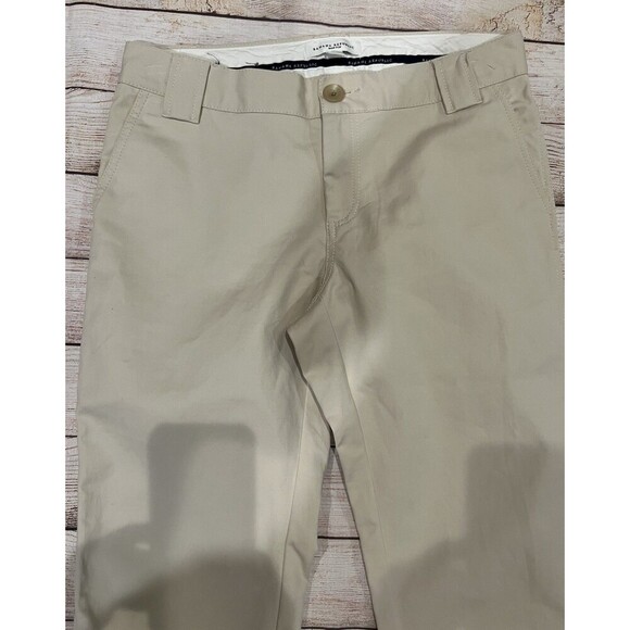 Banana Republic Pants Martin Crop Chino Stretch Slit Ankle Hem Beige Women 10 - Picture 2 of 7